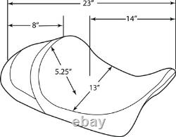 Drag Specialties Smooth Leather Solo Seat fits 2008-2025 Harley Touring Models