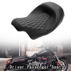 Driver Passenger Seat Black Motor Waterproof Fit For Harley Touring Road King