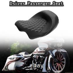 Driver Passenger Seat Black Motor Waterproof Fit For Harley Touring Road King