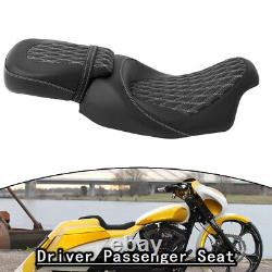 Driver Passenger Seat Black Motor Waterproof Fit For Harley Touring Road King