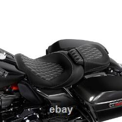 Driver Passenger Seat Black Motor Waterproof Fit For Harley Touring Road King