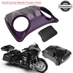 Dual 8'' Speaker Lids HARD CANDY MYSTIC PURPLE FLAKE For Harley Tour Pak Pack
