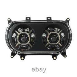 Dual Double LED Headlight Projector Fit For Harley Touring Road Glide 2015-2023