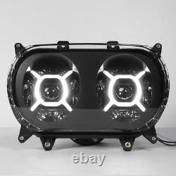Dual Double LED Headlight Projector Fit For Harley Touring Road Glide 2015-2023