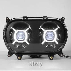 Dual Double LED Headlight Projector Fit For Harley Touring Road Glide 2015-2023