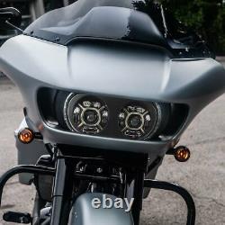 Dual Double LED Headlight Projector Fit For Harley Touring Road Glide 2015-2023