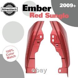 Ember Red Sunglo Mid Frame Air Deflectors Heat Shield Trim Covers For 09+ Harley