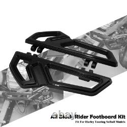 Empire Black Driver Footboards Floorboards For Harley Touring Street Road Glide