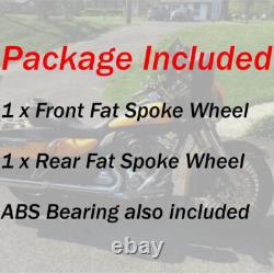 Fat Spoke Wheels Rims 21X3.5 16X5.5 for Harley Touring Road Glide FLTRU 09-24