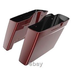 Fits 2014+ Harley Touring Advanblack No Cutout Stretched Saddlebag STILETTO RED