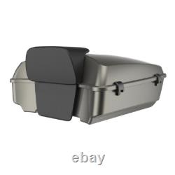 Fits 97+ Harley Touring/Softail INDUSTRIAL GRAY Rushmore Chopped Tour Pack Pak