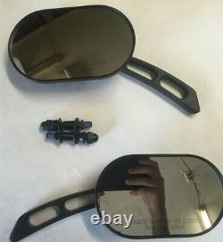 Flat Black Billet Oval Mirrors for Harley Sportster Softail Dyna Touring Chopper
