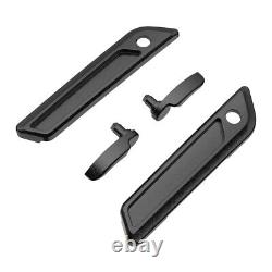 For 14+ Harley Touring Black Quartz Saddlebag Lid Lever & Latch Cover Set Kit