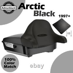 For 97+ Harley/Softail ARCTIC BLACK Rushmore Chopped Tour Pak Pack Wrap Around