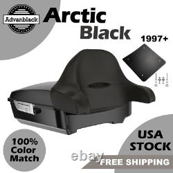 For 97+ Harley/Softail ARCTIC BLACK Rushmore Chopped Tour Pak Pack Wrap Around