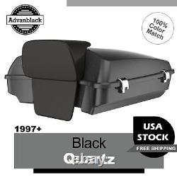 For 97+ Harley/Softail BLACK QUARTZ Advanblak Rushmore Razor Tour Pak Pack Pad