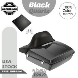 For 97+ Harley/Softail BLACK QUARTZ Rushmore Chopped Tour Pack Wrap Around