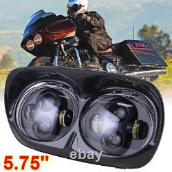 For Harley 1998-2013 Touring CVO Road Glide 5.75 Dual LED Headlight Projector