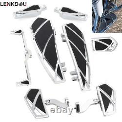 For Harley Floorboards Heel Toe Shift Levers Rear Footboard Touring Street Glide