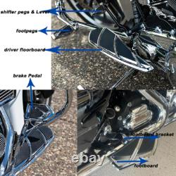 For Harley Floorboards Heel Toe Shift Levers Rear Footboard Touring Street Glide