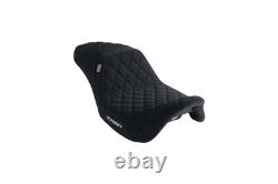 For Harley Road Glide Odyssey Touring Seat Black Diamond Suede Black Stitching