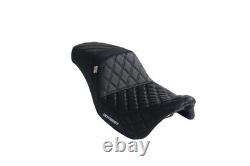 For Harley Road Glide Odyssey Touring Seat Flux Leather Diamond Black Stitching