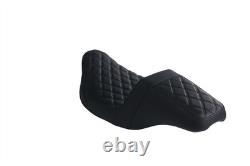 For Harley Road Glide Odyssey Touring Seat Flux Leather Diamond Black Stitching