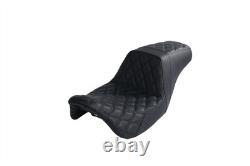 For Harley Road Glide Odyssey Touring Seat Flux Leather Diamond Black Stitching