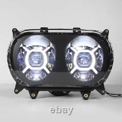 Front LED Dual Double Headlight Lamp Fit For Harley Touring Road Glide 2015-2023