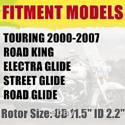 Front Rear 11.5 Brake Rotors Pads Touring 2000-2007 Road King Electra Road Glide