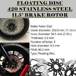 Front Rear 11.5 Brake Rotors Pads Touring 2000-2007 Road King Electra Road Glide