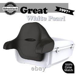GREAT WHITE PEARL Advanblack Rushmore King Tour Pak Pack Fits 97+ Harley/Softail