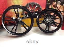 Genuine 09-20 Harley Touring Enforcer Wheels Rims 19 Front & 16 Rear Black