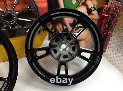 Genuine 09-20 Harley Touring Enforcer Wheels Rims 19 Front & 16 Rear Black