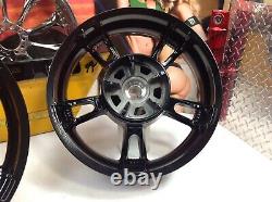 Genuine 09-20 Harley Touring Enforcer Wheels Rims 19 Front & 16 Rear Black