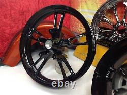 Genuine 09-20 Harley Touring Enforcer Wheels Rims 19 Front & 16 Rear Black