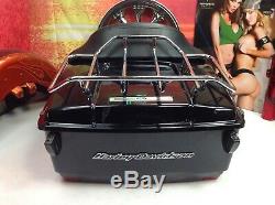 Genuine 97-18 Harley Tour Pack Pak Backrest Speakers Luggage Rack Black OEM
