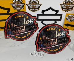 Genuine Harley Touring Fuel Gas Tank Set Emblems Badges Aluminum OEM