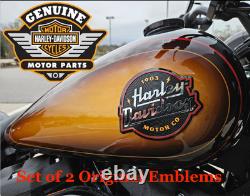 Genuine Harley Touring Fuel Gas Tank Set Emblems Badges Aluminum OEM