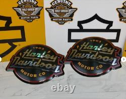 Genuine Harley Touring Fuel Gas Tank Set Emblems Badges Aluminum OEM