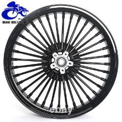 Gloss Black 21''x3.5 Fat Spoke Front Wheel for Harley Softail Sportster Touring