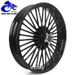 Gloss Black 21''x3.5 Fat Spoke Front Wheel for Harley Softail Sportster Touring