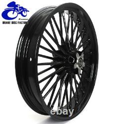 Gloss Black 21''x3.5 Fat Spoke Front Wheel for Harley Softail Sportster Touring