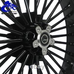 Gloss Black 21''x3.5 Fat Spoke Front Wheel for Harley Softail Sportster Touring