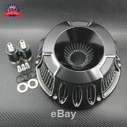 Gloss Black Air Cleaner Intake Filter Fit For Harley Touring 2000-07 Dyna 00-17