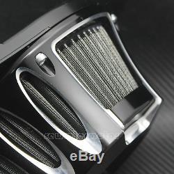 Gloss Black Air Cleaner Intake Filter Fit For Harley Touring 2000-07 Dyna 00-17