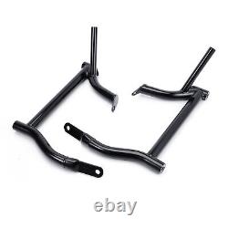 Gloss Black Saddlebag Guards Crash Bar For Harley Touring Street Glide 2009-2024