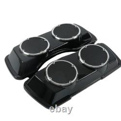 Glossy Black ABS Dual 6.5 Speaker Lids for 1994 2013 Harley Touring