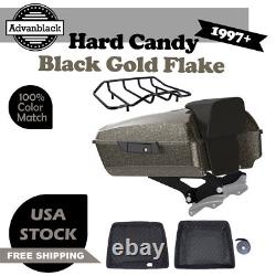 Hard Candy Black Gold Flake Chopped Tour Pack Backrest Pad For 1997+ Harley