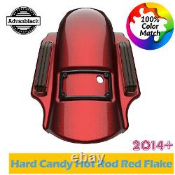 Hard Candy Hot Rod Red Flake Dominator Stretched Rear Fender Fits 2014+ Harley